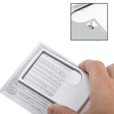 Lente d'ingrandimento per gioielli 6X / 3X con design a carta di credito illuminata a LED 1 (argento)