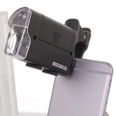 60x-100x Times Microscope clip per microscopio ingrandimento ingrandimento Leggero con luce a LED (nero)