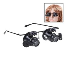 Lente d'ingrandimento per lenti di riparazione per orologi tipo 20X con luce LED (nera)