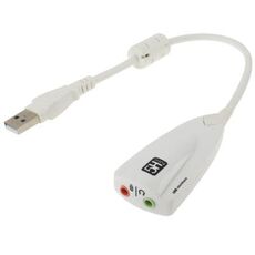 Scheda audio esterna per adattatore audio a 7.1 canali USB serie 5H V2 Steel (bianca)