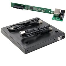 Kit box unità ottica porta CD / DVD SATA esterna da 12,7 mm per notebook universale USB 2.0 (nero)