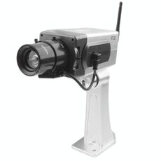 Telecamera di sicurezza LED IR di sorveglianza wireless fittizia falsa con rotazione di 45 (argento)
