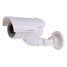 Telecamera CCTV di sicurezza fittizia dall'aspetto realistico con LED rosso lampeggiante