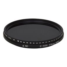 Fader ND da 58 mm Filtro variabile regolabile a densità neutra Filtro da ND 2 a ND 400 (nero)
