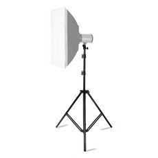 Supporto per illuminazione professionale in alluminio per fotografia di altezza 68 cm-200 cm per luce flash da studio (nero)