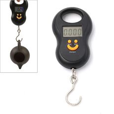 Bilancia digitale appesa elettronica portatile LCD, escluse le batterie (nero)