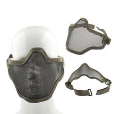 Maschera di protezione in stile metro rete rete in rete con cinturino elastico (verde militare)