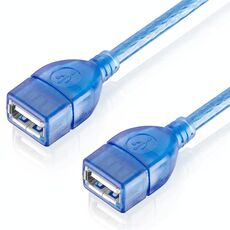 Cavo USB 2.0 tipo A femmina a femmina AF / AF, lunghezza: 30 cm (blu)