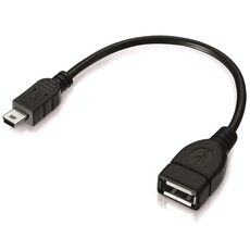 Mini cavo adattatore da USB a USB 2.0 AF OTG a 5 pin, lunghezza: 12 cm (nero)