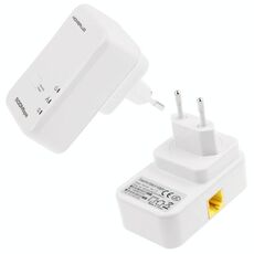 2 PCS 500Mbps Powerline Network Mini Homeplug AV Ethernet Bridge, 7HP150, spina EU (bianco)