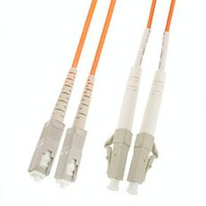 Jumper in fibra ottica multimodale SC-LC dual-core, lunghezza: 3m