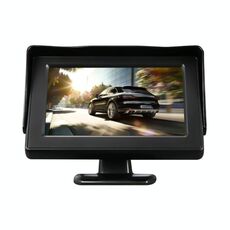 Monitor a colori per auto da 4,3 pollici con supporto angolare regolabile e parasole universale, doppio ingresso video