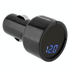 Misuratore di tensione elettrica per accendisigari con display a LED da 1 pollice per batteria automatica, luce blu (nera)