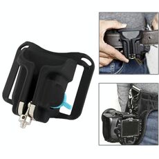 Fotocamera Fondina Cintura Cintura Fibbia Pulsante Caricamento rapido per tutte le fotocamere (nero)