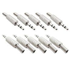 Connettore Jack Audio 3.5mm confezione da 10 pezzi argento JL0037 S-DIY-0362