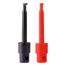 1 paio di clip per sonda di prova con gancio nero e rosso da 56 mm (misura grande)