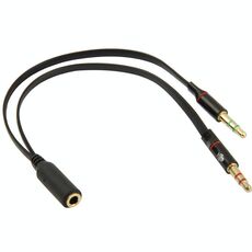 Jack per microfono da 3,5 mm femmina a 3,5 mm maschio + cavo adattatore jack per auricolari maschio da 3,5 mm (nero)