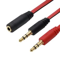 Microfono jack da 3,5 mm stile noodle + cavo auricolare per PC / laptop, lunghezza: 22 cm