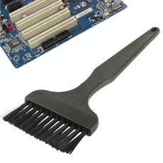 Spazzola per pulizia antistatica con manico piatto a 12 raggi per componenti elettronici, lunghezza: 17 cm (nero)