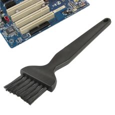 Spazzola per pulizia antistatica con manico piatto a 7 raggi per componenti elettronici, lunghezza: 14 cm (nero)