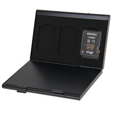 2x custodia protettiva per scheda di memoria 3 in 1 per scheda SD, dimensioni: 93 mm (L) x 62 mm (L) x 10 mm (A) (nero)