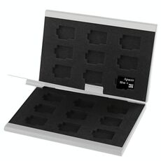2x scatola protettiva per scheda di memoria 9 in 1 per scheda TF, dimensioni: 93 mm (L) x 62 mm (L) x 10 mm (A), argento (argento)