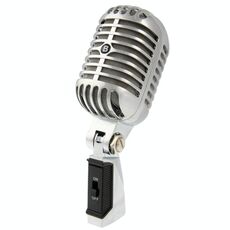 Microfono dinamico classico cablato professionale, lunghezza: 18 cm (argento)
