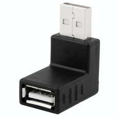 Adattatore da USB 2.0 AM ad AF con angolo di 90 gradi (nero)