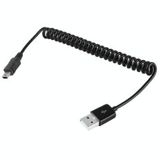 Mini cavo a spirale da USB a USB 2.0 AM a 5 pin / cavo a molla, lunghezza: 25 cm (può essere esteso fino a 80 cm) (nero)