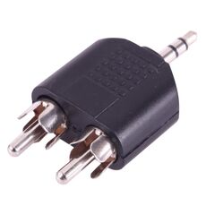 Adattatore audio Y da 2 RCA maschio a jack maschio da 3,5 mm (nero)