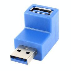 Adattatore cavo USB 3.0 AM a USB 3.0 AF con angolo di 90 gradi (blu)