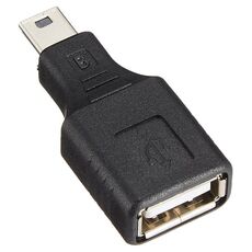 Adattatore da mini USB maschio a USB 2.0 femmina con funzione OTG (nero)