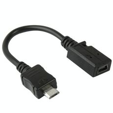 Cavo adattatore da mini USB femmina a micro USB maschio, lunghezza: 13 cm (nero)