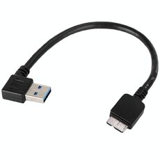 Cavo adattatore da USB 3.0 maschio a micro USB 3.0 maschio, curva a destra, lunghezza: 12 cm