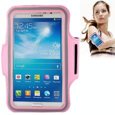 Custodia da braccio sportiva in PU con foro per auricolari per Galaxy Mega 6.3 / i9200, telefoni inferiori a 6,3 pollici (rosa)
