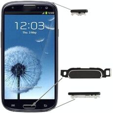 Per Galaxy SIII / i9300 Tasto Home di alta qualità + tasto di accensione + tasto del volume (nero)