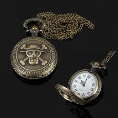 Orologio da tasca impermeabile al quarzo con motivo scheletro in lega di zinco