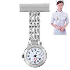 Orologio da polso al quarzo rotondo da infermiera portatile in lega con perno (argento)