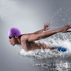 Pure a colori a colore elastico silicone tappo da nuoto / cappello da nuoto, SC309 (viola)