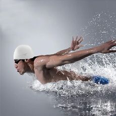 Pure a colori elastico in silicone elastico cappello da nuoto / cappello da nuoto, SC301 (bianco)