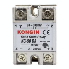 Relè a stato solido KONGIN KG-50DA AC 24-380V per termoregolatore PID, ingresso: DC 3-32V
