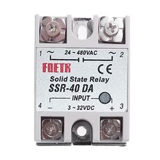 Relè a stato solido SSR-40DA CA 24-480 V per regolatore di temperatura PID, ingresso: CC 3-32 V