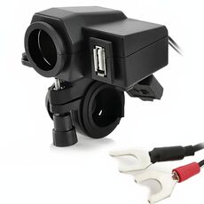 Dock station di ricarica USB impermeabile Set per cellulare / GPS / moto / altri dispositivi (nero)