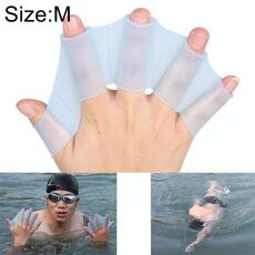Pinne web in silicone pinne manuali allenamento guanti, m (blu)