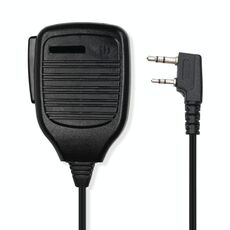 Microfono con altoparlante a clip per walkie-talkie, auricolare da 3,5 mm + 2,5 mm + presa per microfono (nero)