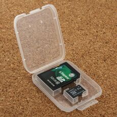 Scatola da 100 pezzi in plastica trasparente per scheda di memoria per scheda SD + scheda micro SD (scheda TF) (trasparente)