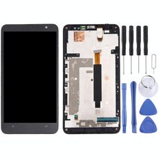 Display LCD + pannello touch con cornice per Nokia Lumia 1320 (nero)
