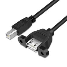 Cavo adattatore per stampante / scanner da USB 2.0 tipo B maschio a USB 2.0 femmina per HP, Dell, Epson, lunghezza: 50 cm (nero)