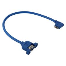 Gira a sinistra di 90 gradi Cavo USB 3.0 Micro-B maschio a USB 3.0 femmina OTG per tablet / disco rigido portatile, lunghezza: 30 cm (blu)