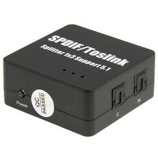 Adattatore di alimentazione SPDIF / TOSLINK Amplificatore splitter audio ottico digitale 1x3 Supporta 5.1